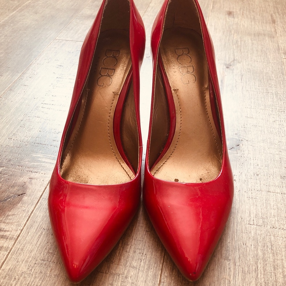 Red BCBG high heels, women’s size 10